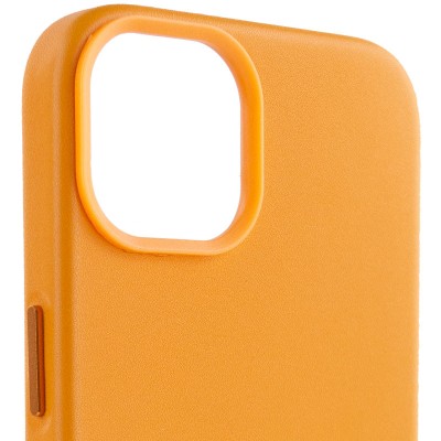 Шкіряний чохол Leather Case (AA Plus) with MagSafe для Apple iPhone 14 (6.1") Golden Brown