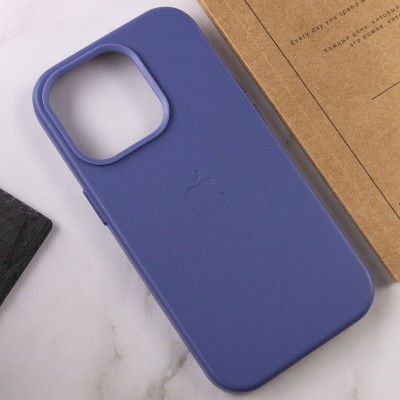 Шкіряний чохол Leather Case (AA Plus) with MagSafe для Apple iPhone 14 Pro (6.1") Wisteria