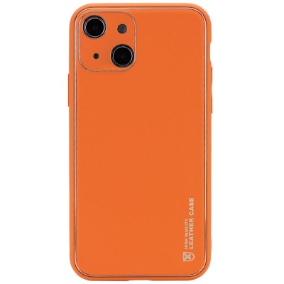 Шкіряний чохол Xshield для Apple iPhone 14 (6.1") Помаранчевий / Apricot
