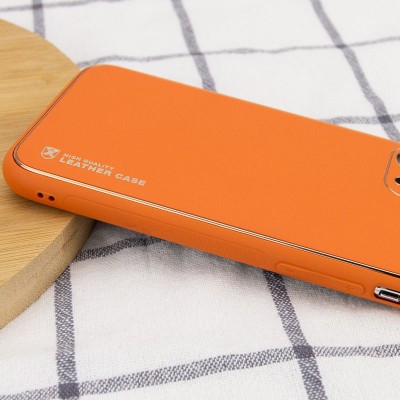 Шкіряний чохол Xshield для Apple iPhone 14 (6.1") Помаранчевий / Apricot