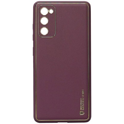 Шкіряний чохол Xshield для Samsung Galaxy S20 FE Бордовий / Plum Red