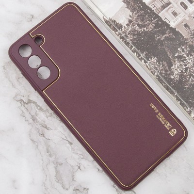 Шкіряний чохол Xshield для Samsung Galaxy S21 FE Бордовий / Plum Red