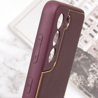 Шкіряний чохол Xshield для Samsung Galaxy S21 FE Бордовий / Plum Red