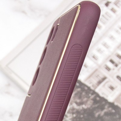 Шкіряний чохол Xshield для Samsung Galaxy S21 FE Бордовий / Plum Red