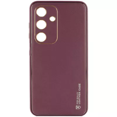 Шкіряний чохол Xshield для Samsung Galaxy S23 FE Бордовий / Plum Red