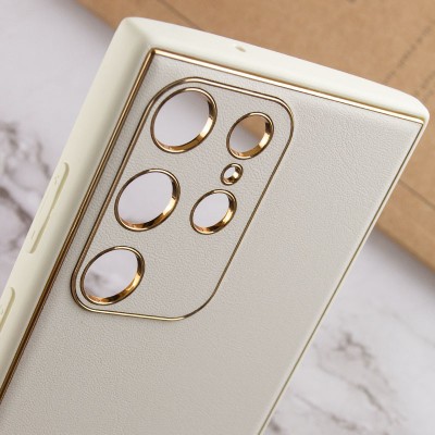 Шкіряний чохол Xshield для Samsung Galaxy S23 Ultra Білий / White