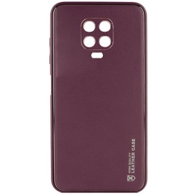 Шкіряний чохол Xshield для Xiaomi Redmi Note 9s / Note 9 Pro / Note 9 Pro Max Бордовий / Plum Red