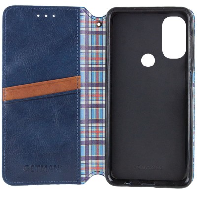 Шкіряний чохол книжка GETMAN Cubic (PU) для Motorola Moto E40 Синій