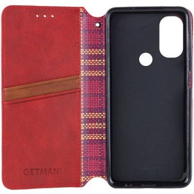 Шкіряний чохол книжка GETMAN Cubic (PU) для Motorola Moto E40 Червоний