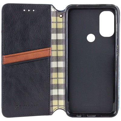 Шкіряний чохол книжка GETMAN Cubic (PU) для Motorola Moto E40 Чорний