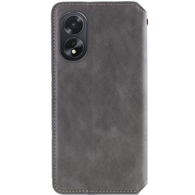 Шкіряний чохол книжка GETMAN Cubic (PU) для Oppo A38 / A18 Сірий