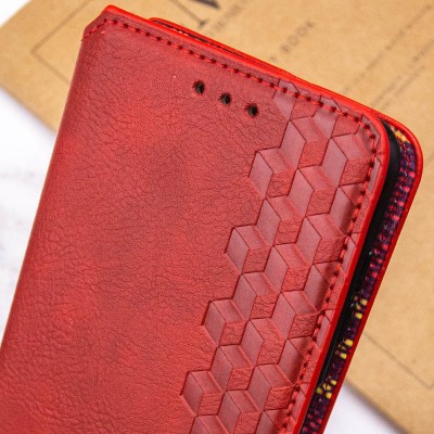 Шкіряний чохол книжка GETMAN Cubic (PU) для Samsung Galaxy A04s Червоний