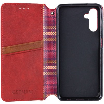 Шкіряний чохол книжка GETMAN Cubic (PU) для Samsung Galaxy A05s Червоний Шкіряний чохол книжка GETMAN Cubic (PU) для Samsung Galaxy A05s Червоний