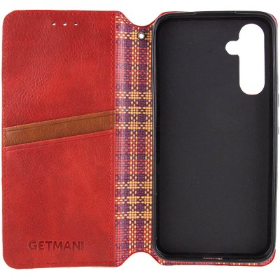 Шкіряний чохол книжка GETMAN Cubic (PU) для Samsung Galaxy M34 5G Червоний