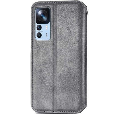 Шкіряний чохол книжка GETMAN Cubic (PU) для Xiaomi 12T / 12T Pro Сірий