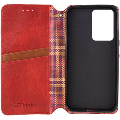 Шкіряний чохол книжка GETMAN Cubic (PU) для Xiaomi Redmi 12 Червоний Шкіряний чохол книжка GETMAN Cubic (PU) для Xiaomi Redmi 12 Червоний