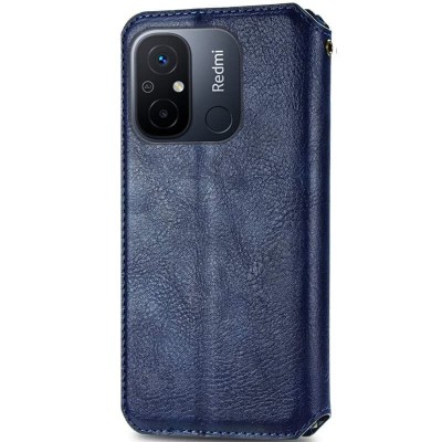 Шкіряний чохол книжка GETMAN Cubic (PU) для Xiaomi Redmi 12C Синій Шкіряний чохол книжка GETMAN Cubic (PU) для Xiaomi Redmi 12C Синій