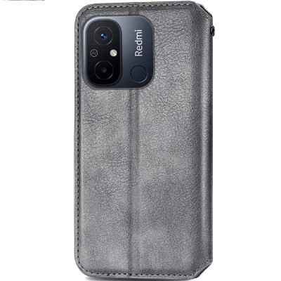 Шкіряний чохол книжка GETMAN Cubic (PU) для Xiaomi Redmi 12C Сірий Шкіряний чохол книжка GETMAN Cubic (PU) для Xiaomi Redmi 12C Сірий