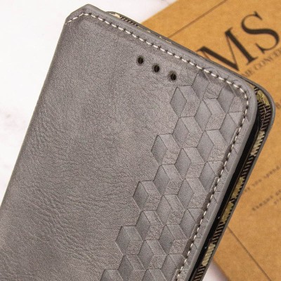 Шкіряний чохол книжка GETMAN Cubic (PU) для Xiaomi Redmi 13C / Poco C65 Сірий Шкіряний чохол книжка GETMAN Cubic (PU) для Xiaomi Redmi 13C / Poco C65 Сірий