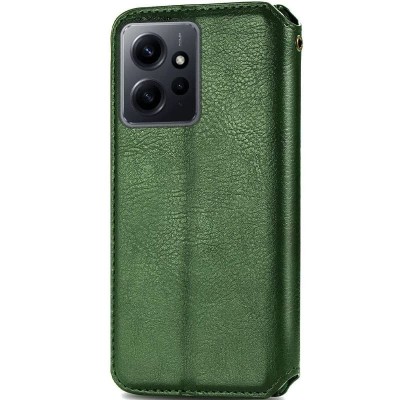 Шкіряний чохол книжка GETMAN Cubic (PU) для Xiaomi Redmi Note 12 4G Зелений