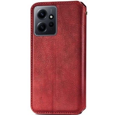 Шкіряний чохол книжка GETMAN Cubic (PU) для Xiaomi Redmi Note 12 4G Червоний
