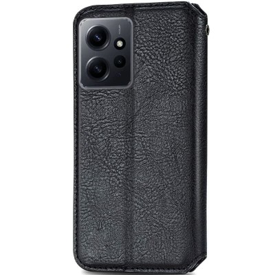 Шкіряний чохол книжка GETMAN Cubic (PU) для Xiaomi Redmi Note 12 4G Чорний