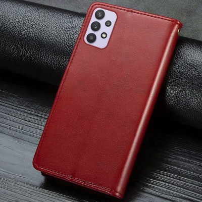 Шкіряний чохол книжка GETMAN Gallant (PU) для Samsung Galaxy A32 4G Червоний