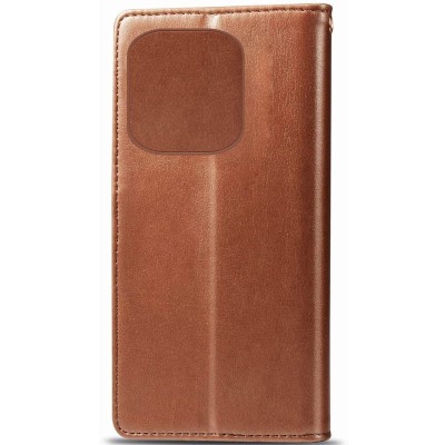Шкіряний чохол книжка GETMAN Gallant (PU) для TECNO Spark 10 Pro Коричневий
