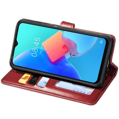 Шкіряний чохол книжка GETMAN Gallant (PU) для TECNO Spark 8C Червоний