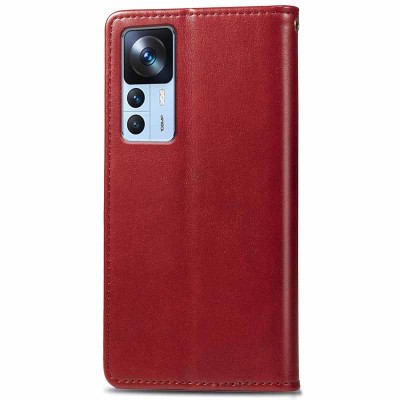 Шкіряний чохол книжка GETMAN Gallant (PU) для Xiaomi 12T / 12T Pro Червоний