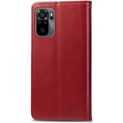 Шкіряний чохол книжка GETMAN Gallant (PU) для Xiaomi Redmi Note 10 / Note 10s Червоний