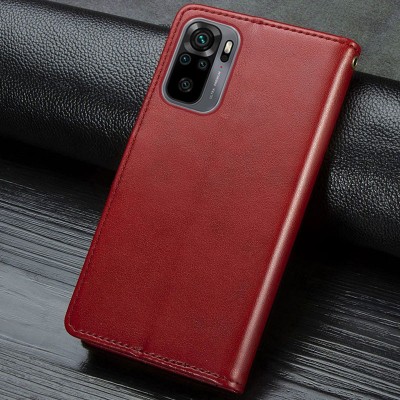 Шкіряний чохол книжка GETMAN Gallant (PU) для Xiaomi Redmi Note 10 / Note 10s Червоний