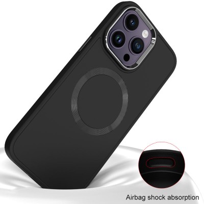 TPU чохол Bonbon Metal Style with MagSafe для Apple iPhone 15 Pro (6.1") Чорний / Black TPU чохол Bonbon Metal Style with MagSafe для Apple iPhone 15 Pro (6.1") Чорний / Black
