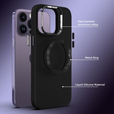 TPU чохол Bonbon Metal Style with MagSafe для Apple iPhone 15 Pro (6.1") Чорний / Black TPU чохол Bonbon Metal Style with MagSafe для Apple iPhone 15 Pro (6.1") Чорний / Black