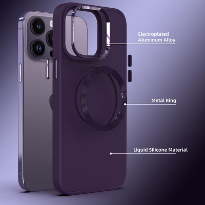 TPU чохол Bonbon Metal Style with MagSafe для Apple iPhone 15 Pro Max (6.7") Фіолетовий / Dark Purple