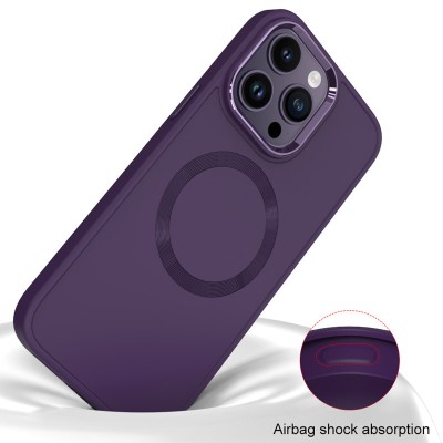 TPU чохол Bonbon Metal Style with MagSafe для Apple iPhone 15 Pro Max (6.7") Фіолетовий / Dark Purple