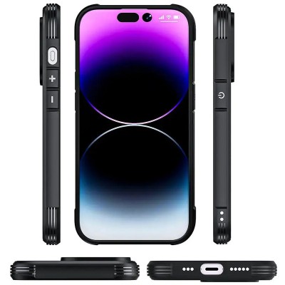 TPU+PC чохол Defense Clear with MagSafe для Apple iPhone 15 Plus (6.7") Чорний TPU+PC чохол Defense Clear with MagSafe для Apple iPhone 15 Plus (6.7") Чорний