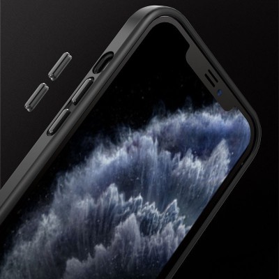 TPU+PC чохол Metal Buttons with MagSafe для Apple iPhone 12 Pro / 12 (6.1") Чорний