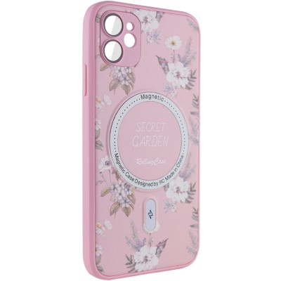 TPU+PC чохол Secret Garden with MagSafe для Apple iPhone 12 (6.1") Pink