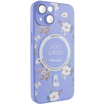 TPU+PC чохол Secret Garden with MagSafe для Apple iPhone 15 (6.1") Lilac