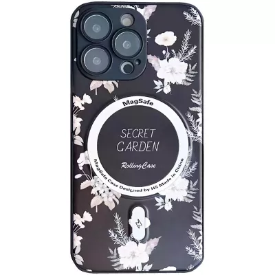 TPU+PC чохол Secret Garden with MagSafe для Apple iPhone 15 Pro Max (6.7") Black