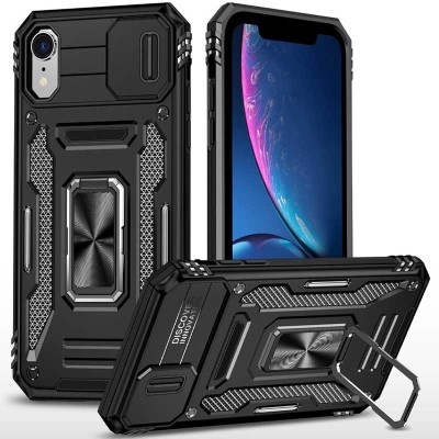 Ударостійкий чохол Camshield Army Ring для Apple iPhone XR (6.1") Чорний / Black Ударостійкий чохол Camshield Army Ring для Apple iPhone XR (6.1") Чорний / Black