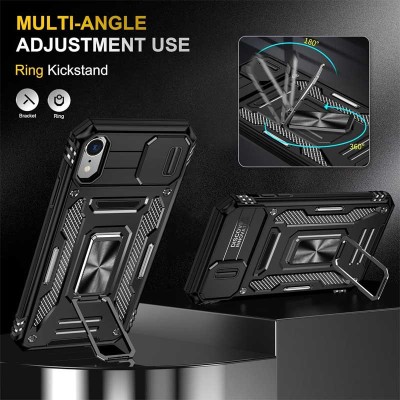 Ударостійкий чохол Camshield Army Ring для Apple iPhone XR (6.1") Чорний / Black Ударостійкий чохол Camshield Army Ring для Apple iPhone XR (6.1") Чорний / Black