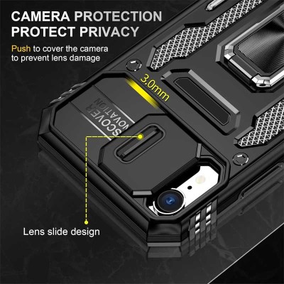 Ударостійкий чохол Camshield Army Ring для Apple iPhone XR (6.1") Чорний / Black Ударостійкий чохол Camshield Army Ring для Apple iPhone XR (6.1") Чорний / Black