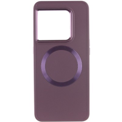 TPU чохол Bonbon Metal Style with MagSafe для OnePlus 10 Pro Бордовий / Plum