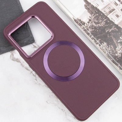 TPU чохол Bonbon Metal Style with MagSafe для OnePlus 10 Pro Бордовий / Plum