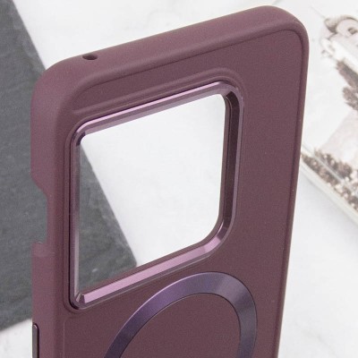 TPU чохол Bonbon Metal Style with MagSafe для OnePlus 10 Pro Бордовий / Plum