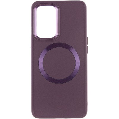 TPU чохол Bonbon Metal Style with MagSafe для OnePlus 9 Бордовий / Plum