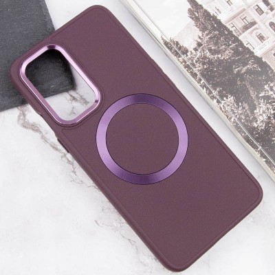 TPU чохол Bonbon Metal Style with MagSafe для OnePlus 9 Бордовий / Plum