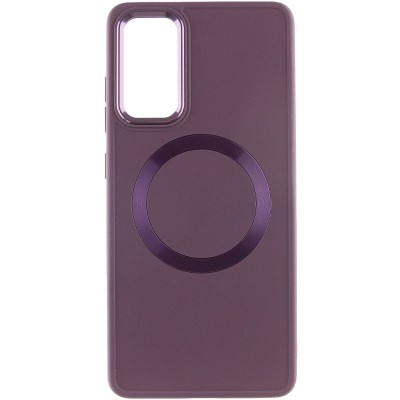 TPU чохол Bonbon Metal Style with MagSafe для Samsung Galaxy A55 Бордовий / Plum